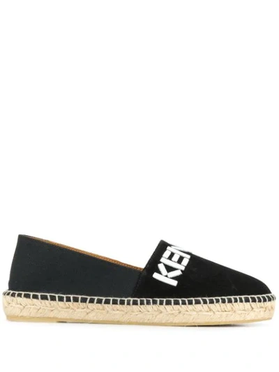 Shop Kenzo Embroidered Logo Espadrilles In 99