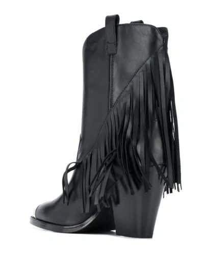 Shop Ash Elison Fringed Boots In Black