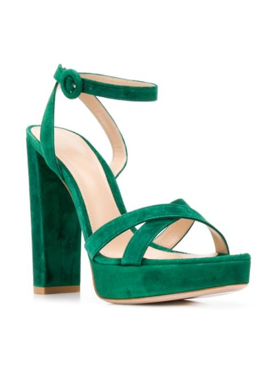 Shop Gianvito Rossi Poppy Platform Sandals In Green