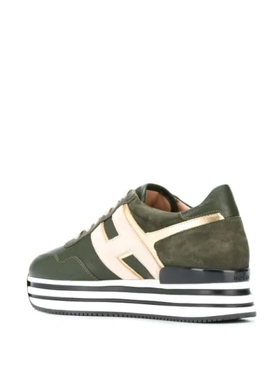 Shop Hogan Platform Sole Sneakers In Green