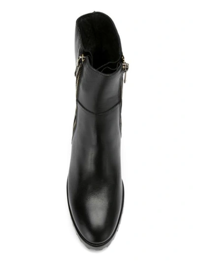 Shop Sarah Chofakian Leather Boots In Black