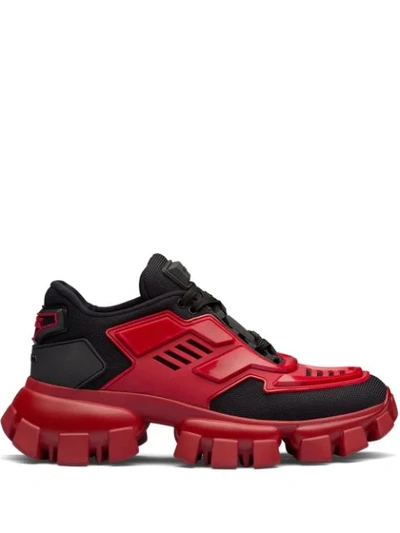Shop Prada Cloudbust Thunder Sneakers In Red