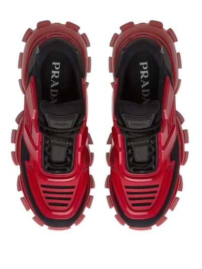Shop Prada Cloudbust Thunder Sneakers In Red