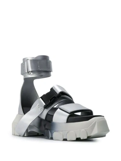 Rick Owens Larry Ankle-strap Sandals In Silver | ModeSens