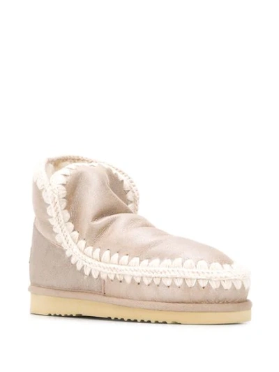 Shop Mou Eskimo 18 Boots In Bianco Perla