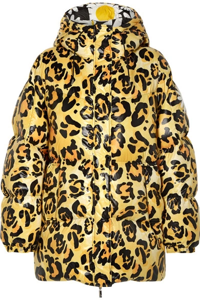 Shop Moncler Genius + 0 Richard Quinn Mary Oversized Hooded Leopard-print Quilted Shell Down Jacket In Animal Print