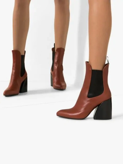 Shop Chloé Wave 90mm Chelsea Boots In Brown