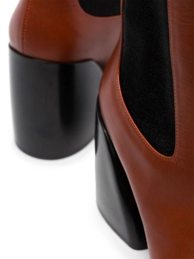 Shop Chloé Wave 90mm Chelsea Boots In Brown