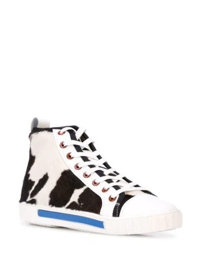 Shop Carven Textured Hi-top Sneakers In Brown