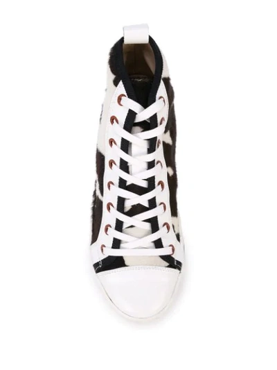 Shop Carven Textured Hi-top Sneakers In Brown