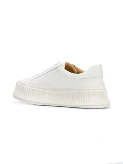 Shop Jil Sander Platform Sole Sneakers In Bianco