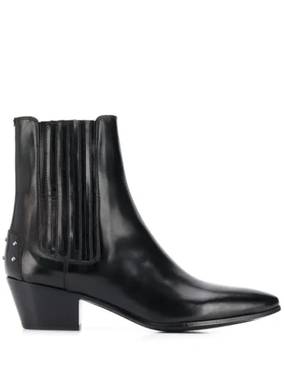 Shop Saint Laurent West Chelsea Boots In Black