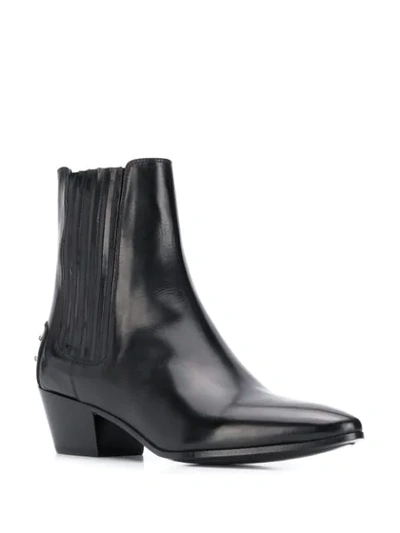 Saint Laurent Black West Chelsea Boots In Black