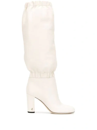 Shop Jimmy Choo Maxyn 85 Boots In White