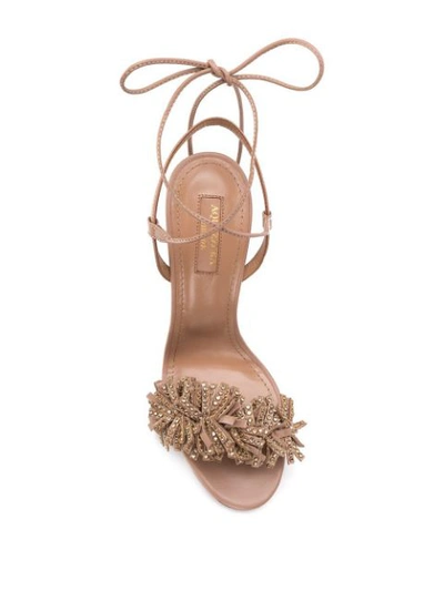 Shop Aquazzura Wild Crystal 105 Sandals In Pink