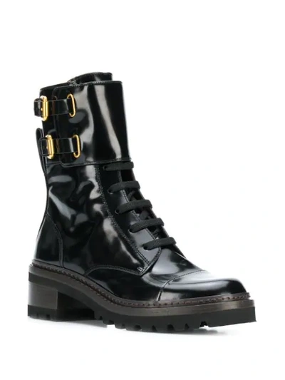 Shop See By Chloé Mallory Biker Boots In Black