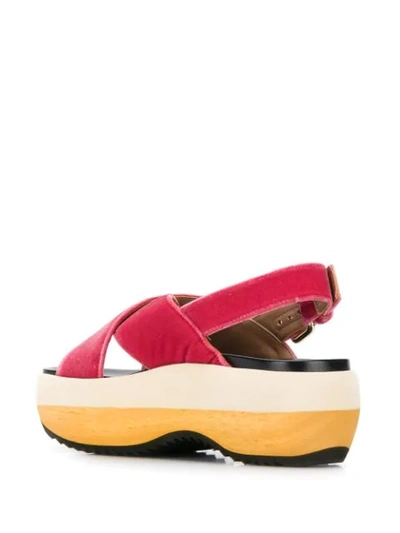 Shop Marni Crisscross Platform Sandals In Pink