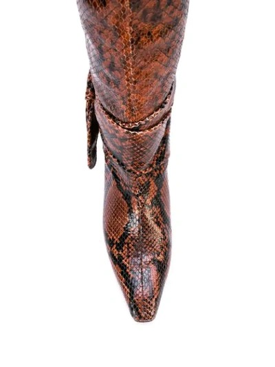 Shop Rosetta Getty Snakeskin Effect Boots In Brown