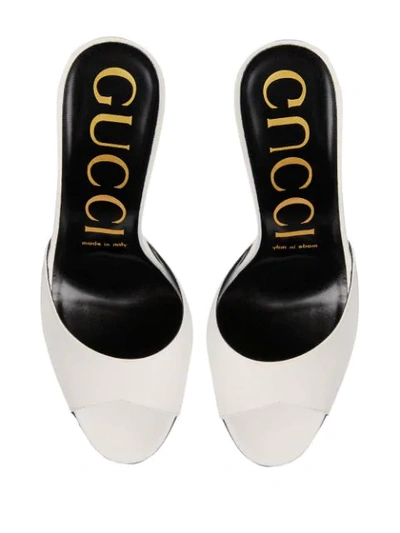 Shop Gucci Slip-on Stiletto Sandals In White