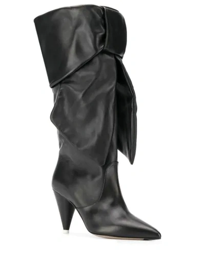 Shop Attico Ruched Boots In Black