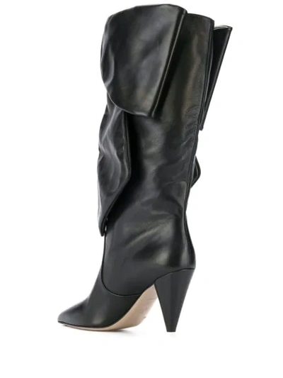 Shop Attico Ruched Boots In Black