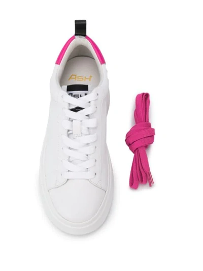 Shop Ash Neon Heel Platform Sneakers In White