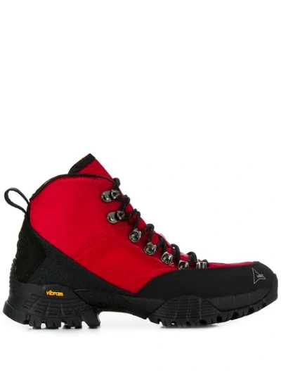 Shop Roa Lace-up Hiking Boots In Red ,black
