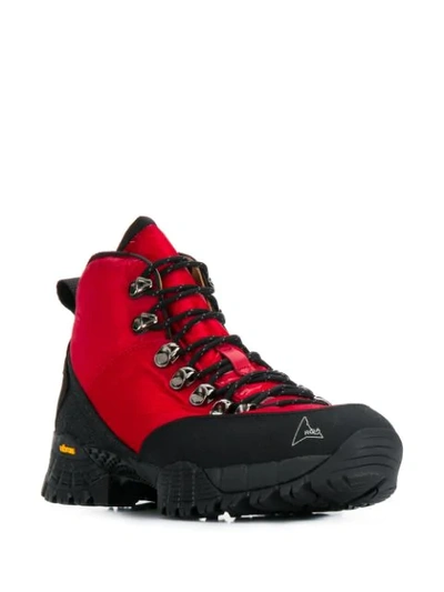 Shop Roa Lace-up Hiking Boots In Red ,black