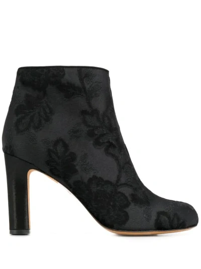 Shop Chie Mihara Brocade Ankle Boots In Black