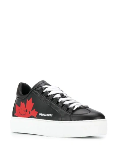 Shop Dsquared2 Maple Leaf Sneakers In M002 Nero Rosso