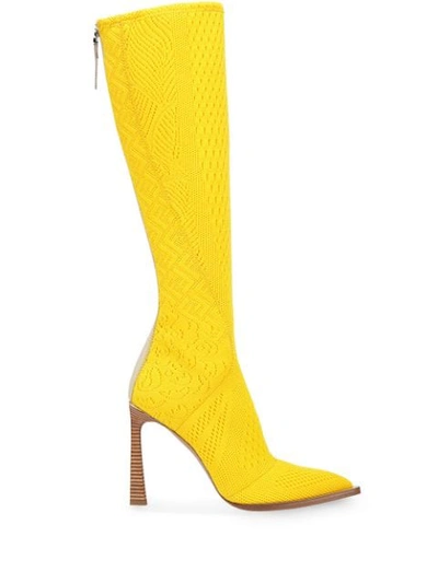 Shop Fendi 'stivale' Stiefel In Yellow