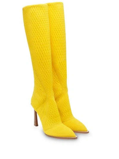 Shop Fendi 'stivale' Stiefel In Yellow
