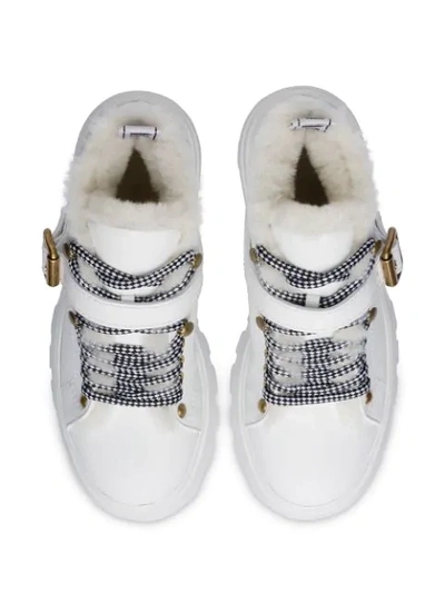 Shop Miu Miu Chunky Lace-up Boots In White