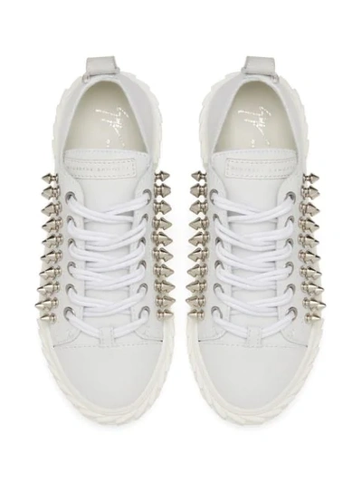 Shop Giuseppe Zanotti Blabber Stud-embellished Sneakers In White