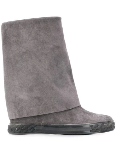 Shop Casadei Renna Ankle High Boots In Grey