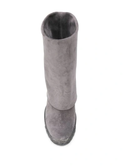 Shop Casadei Renna Ankle High Boots In Grey