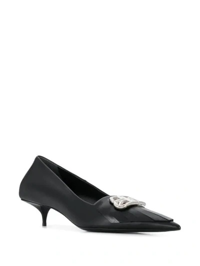 Shop Balenciaga Bb Kitten-heel Pumps In Black