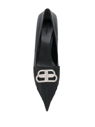 Shop Balenciaga Bb Kitten-heel Pumps In Black