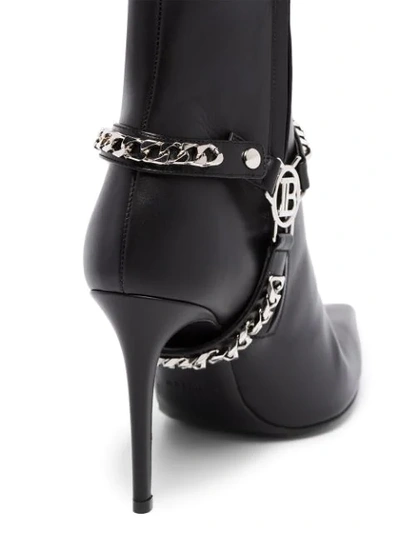 Shop Balmain Ora 95mm Harness Ankle Boots In Black