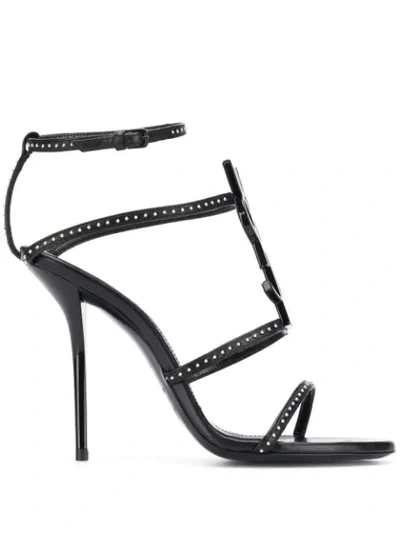 Shop Saint Laurent Cassandra 110mm Sandals In Black