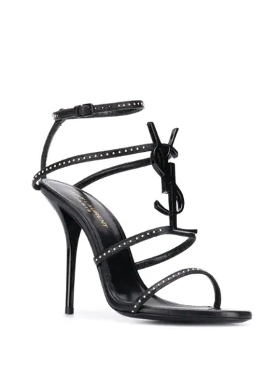 Shop Saint Laurent Cassandra 110mm Sandals In Black