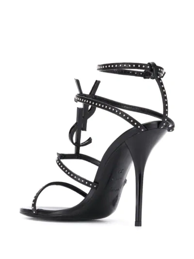 Shop Saint Laurent Cassandra 110mm Sandals In Black