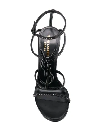 Shop Saint Laurent Cassandra 110mm Sandals In Black