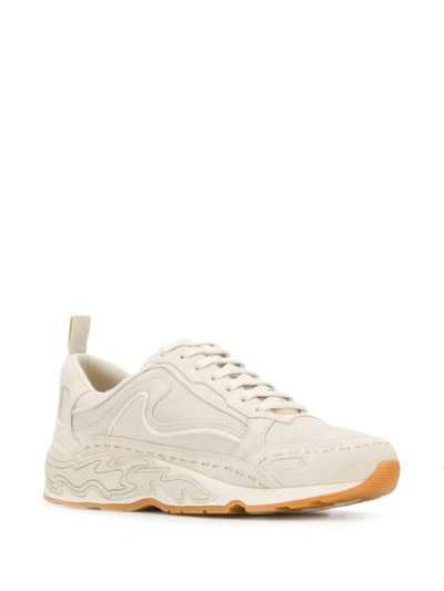 Shop Sandro Flame Sneakers In Neutrals