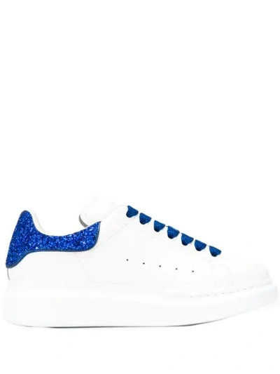 Shop Alexander Mcqueen Oversized Glitter-effect Sneakers In White