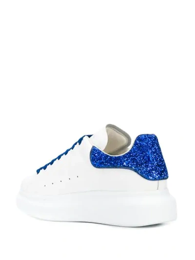 Shop Alexander Mcqueen Oversized Glitter-effect Sneakers In White