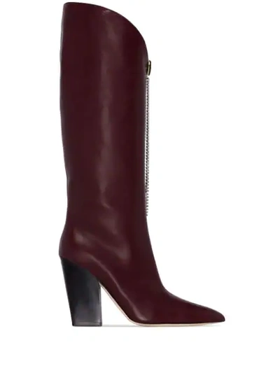 Shop Magda Butrym Holland 105mm Embellished Boots In Burgundy