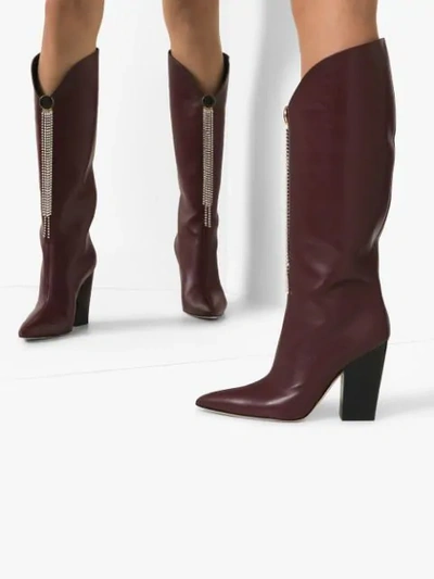 Shop Magda Butrym Holland 105mm Embellished Boots In Burgundy