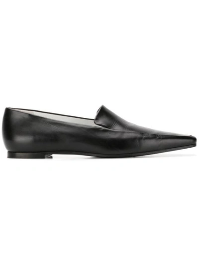 Shop The Row Minimal Square-toe Loafers - Black