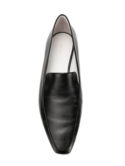 Shop The Row Minimal Square-toe Loafers - Black